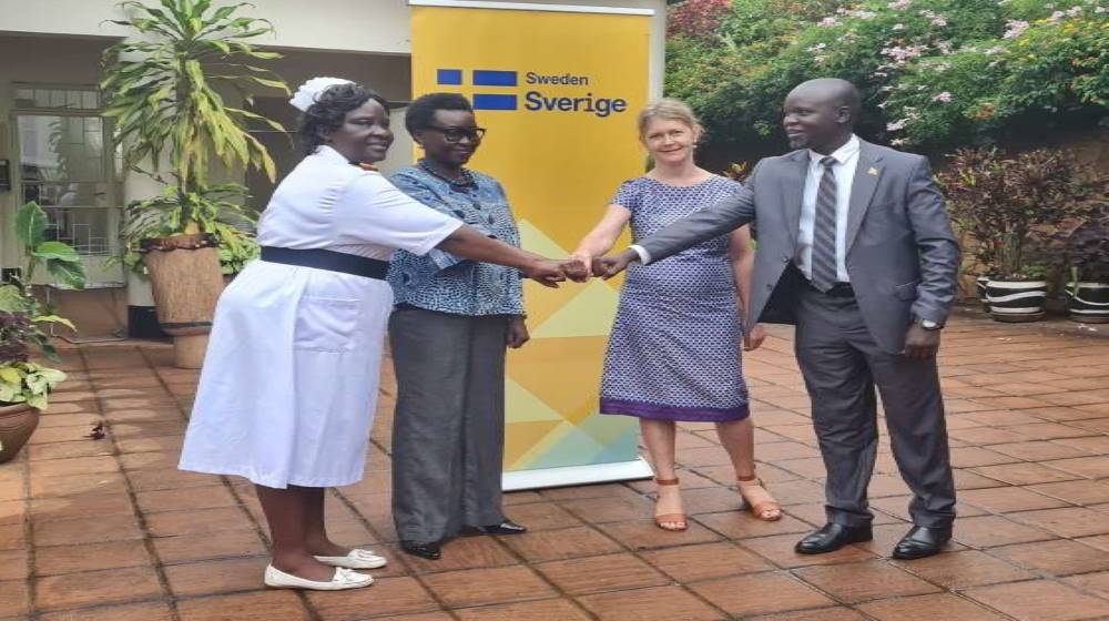 In solidarity with Midwives during the award ceremony organised by The Embassy of Sweden in Uganda.
