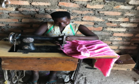 At the Empowerment and Livelihood for Adolescent (ELA) club, Kyosimire acquired tailoring skills. Photo Credit: BRAC Uganda