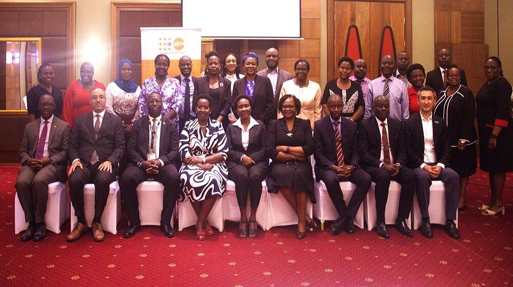 Permanent Secretaries of the Inter-Ministerial Committee to End Child Marriage and Reduce Teenage Pregnancy pose for a photo.