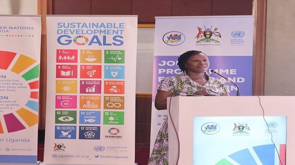 UN Resident Coordinator Ms. Susan Ngongi Namondo gives remarks on behalf of the UN in Uganda.