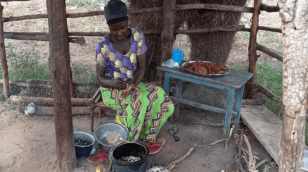 Diana at her business stall