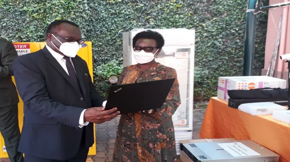 UNFPA hands over equipment to Ministry of Health, Uganda Bureau of Statistics, the Judiciary and Uganda Police Force to advance access to justice by survivors of gender-based violence