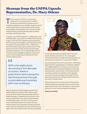 UNFPA Uganda Quarterly Newsletter Issue 1 Quarter 1 2023