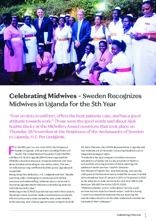 Celebrating Midwives – Sweden Recognizes Midwives in Uganda for the 5th Year